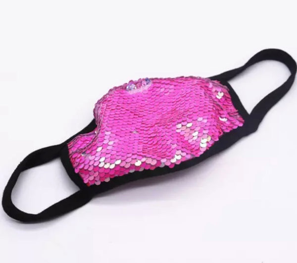 Pink Sequin Mask